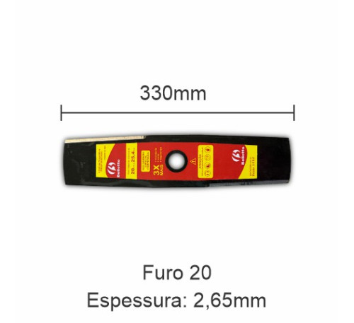 Lâmina para Roçadeira 330 x 20 x 2,65mm - AÇO ESPECIAL